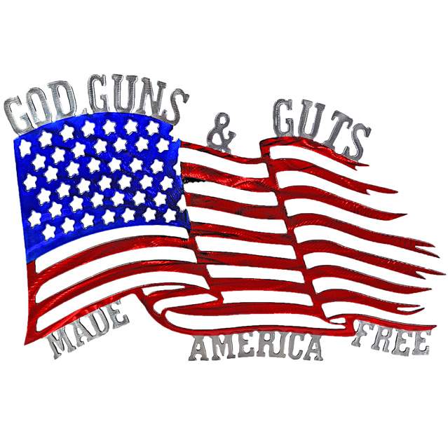 God guns guts USA Flag