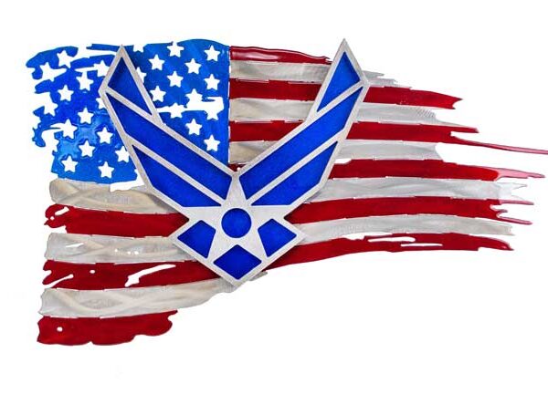 military-metal-art-US-flag-with-air-force-symbol